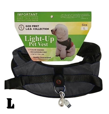 LED Dog Safety Vest - Gray