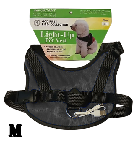 LED Dog Safety Vest - Gray