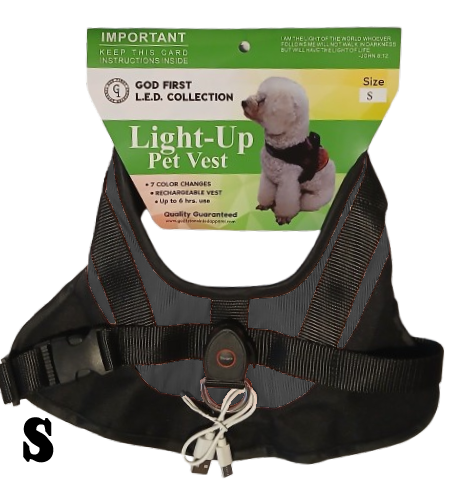 LED Dog Safety Vest - Gray