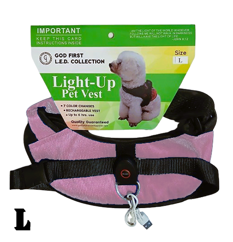 LED Dog Safety Vest - Pink