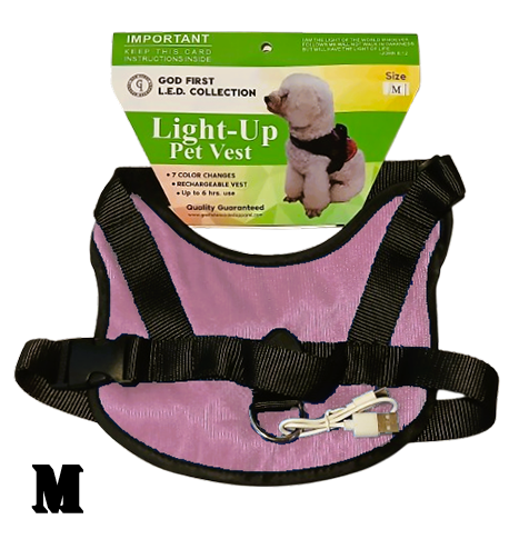 LED Dog Safety Vest - Pink