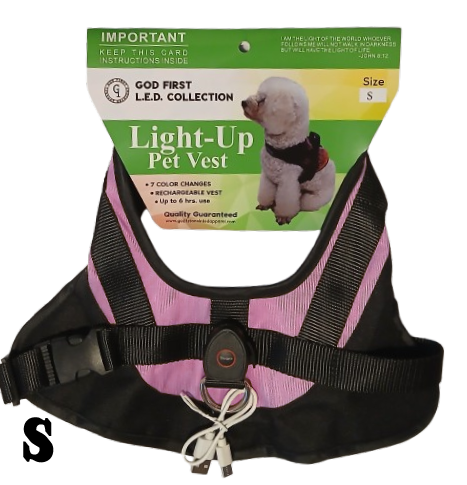 LED Dog Safety Vest - Pink